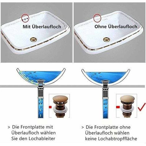 FOREHILL Pop-up Rétro Bouchon Bonde de douche et lavabo Vidange Clic-clac sans Trop-Plein en Laiton Bronzé Universel Valve Draineur d’Evier Vasque Siphon sans Trou de Débordement Poli- sans Trop-Plein (1/4)