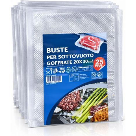 25 Sacchetti Sottovuoto 20x30 cm – Buste Goffrate BPA Free 64422