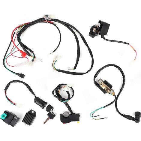 Kit de Faisceau de Câblage de Démarrage Électrique Moto PVC ABS pour Moteur 50cc 110cc 125cc Quad Dirt Bike ATV (1/5)