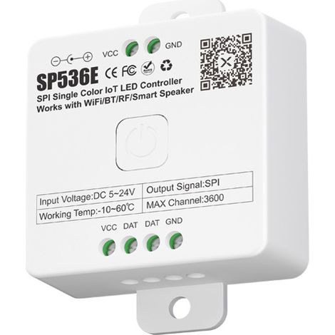 The SP536E dual-mode SPI monochrome controller with Bluetooth/WiFi supports Baidu, Xiao Ai, and Google smart voice assistants.