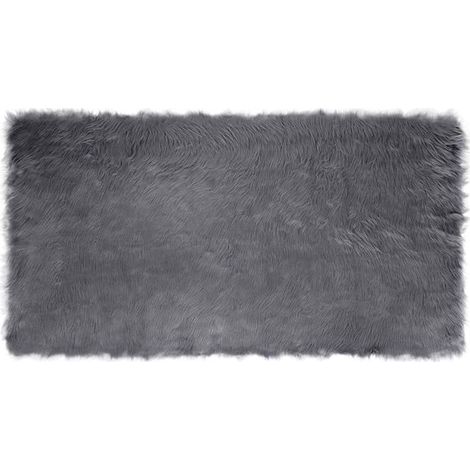 Tapis en bâche artificielle couleur anthracite, 60 x 110 cm, fibre de polyester (1/5)