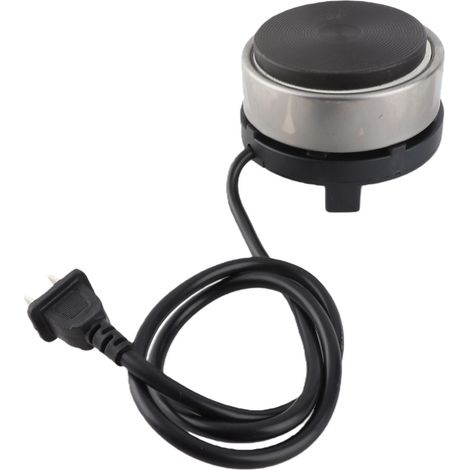 Mini réchaud électrique portable 300 W en fonte, avec protection contre la surchauffe, facile à utiliser et de couleur noire. Idéal pour la cuisson. (1/5)