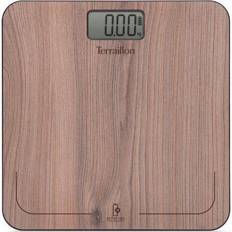 Báscula electrónica sin pilas - Terraillon - POWER FREE NATURA NOYER, Dinamo para alimentar, Hasta 180Kg, Precisión 50g