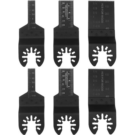 6pcs Lames de Scie Lame de Scie Oscillante 10mm/20mm/34mm Lame de Scie Multimaster Outil Oscillant Accessoires pour Métal Souple Bois Plastique (1/5)