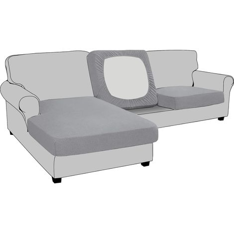 Housse de Coussin Extensible de canapé Housse de Protection pour Meubles Housse de siège de canapé Couvre pour Canapé Protege de Meubles Antipoussière (2 Places,Gris Clair) (1/5)