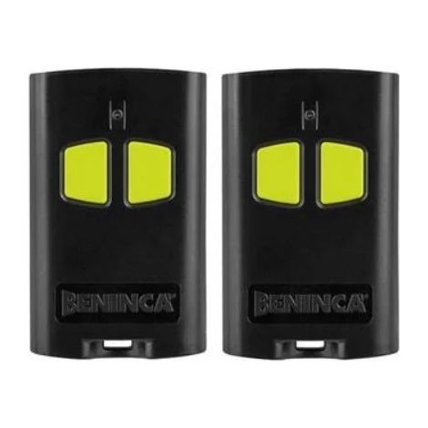 Beninca – Télécommande 2 canaux pour motorisations – Fréquence 433.92 MHz – Compatible avec récepteurs rolling code – Pack de 2 télécommandes