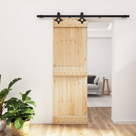 Puerta corredera con herrajes madera maciza de pino 70x210 cm vidaXL (1/5)