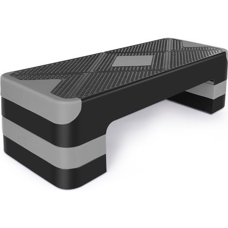 AMXCNOY Aerobic Step platform, Steppers for Exercise 3 Levels, Adjustable Height 10.16cm-15.24cm-20.32cm Fitness Stepper for Home & Office Convenient Storage, Grey (1/5)