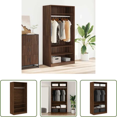 Holzwerkstoff -  Kleiderschrank Braun Eiche-Optik 100x50x200 cm Holzwerkstoff (1/5)