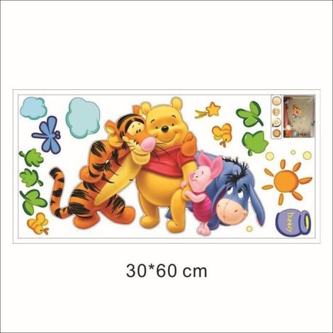 1 Sticker mural Winnie l'ourson, autocollant PVC résistant à l'eau, décor chambre enfant (1/4)