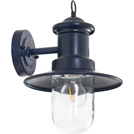 [NEUWERTIG] B-Ware Lindby Wandleuchte Lampe Eloretta Stahl Schwarz Glas Außenleuchte E27 Led Ip44