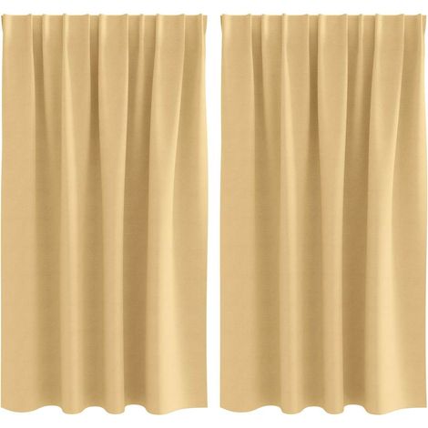Maison Exclusive - Tende Blackout con Anelli 2 pcs Beige 140 x 140 cm Poliestere