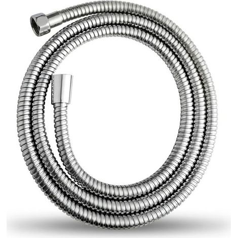 Flexible Douche 2m Argent Tuyau Douche avec Protection Anti-Torsion Flexible de Douche en métal (1/5)