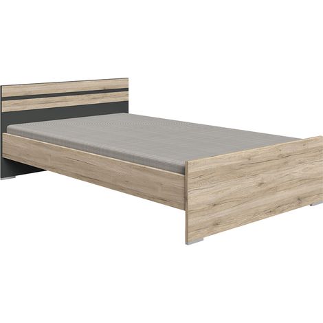 Bettgestell Liegefläche 120x200 cm Eiche mit graphit CANTON-43 (1/3)