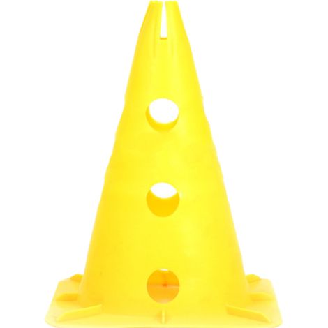 1 cône de football avec trou, entraînement sportif, slalom, obstacle jaune, équipement de marquage pour terrain (1/3)