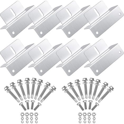 Set mit 8 Z-förmigen Aluminium-Montagehalterungen für Solarpaneele, geeignet für Wohnmobile, Wohnwagen und Yachten. (1/5)