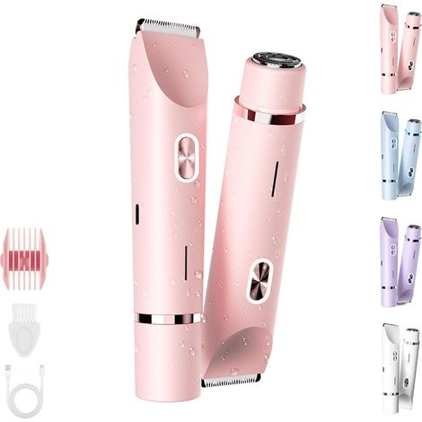 Rasoir électrique Femme - Tête De Rasage Double - étanche IPX7 Rechargeable - Pour Corps Visage Bikini - 1 Pièce (1/5)