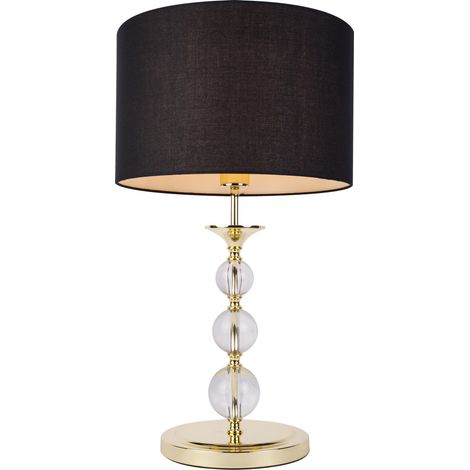 Lampada da tavolo REA oro/nero, sfere vetro, 1xE27 Zuma Line