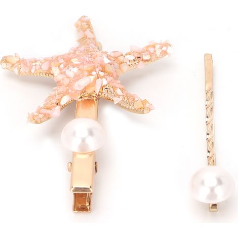 Seestern-Haarspange mit Perlen, Haaraccessoire für Damen und Mädchen, Roségold (1/5)