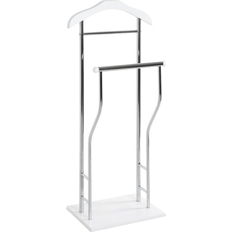 Möbel valet chromé, blanc, MDF, métal - Dim.: L 45 cm x H 110 cm x P 30 cm, Style: Modern (1/5)
