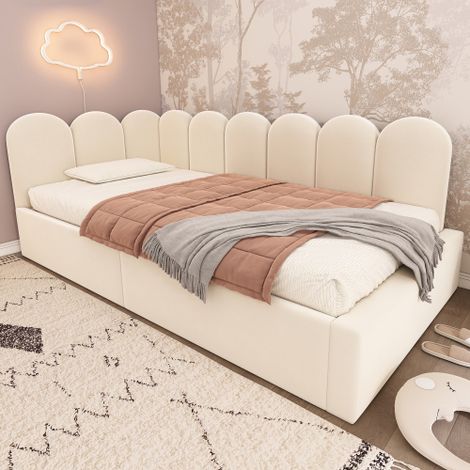 Polsterbett Einzelbett mit Schubladen Stauraumbett Samt Daybett Tagesbett Schlafsofa mit Lattenrost Jugendbett und Erwachsene Kinderbett(Ohne Matratze)