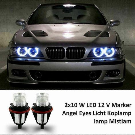 paire d'ampoules LED blanches 8000K pour feux de position à halo (Angel Eye) compatibles avec les culots E39, E53, E60, E63, E64, E66 et E87.