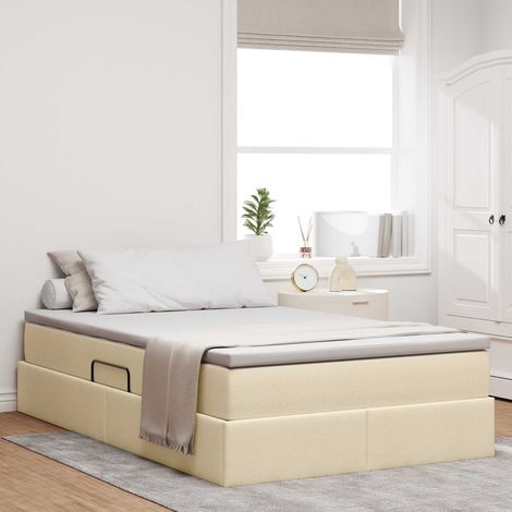 Lit avec rangement et matelas Crème 120 x 190 cm Polyester vidaXL (1/5)