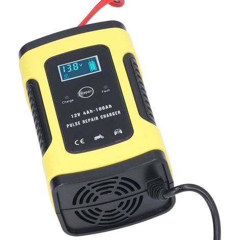 Chargeur de batterie 12V pour voiture, moto, jardin et extérieur, adapté aux batteries 4Ah-100Ah, charge rapide avec réparation automatique, 220V CE, modèle 12V6A UPS. (1/5)