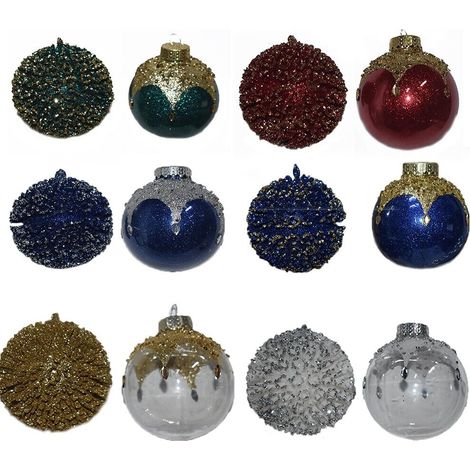 Palline verde oro rosse argento bianche verde per albero di natale decorazioni p - colorigenerali: argento e blu (1/5)