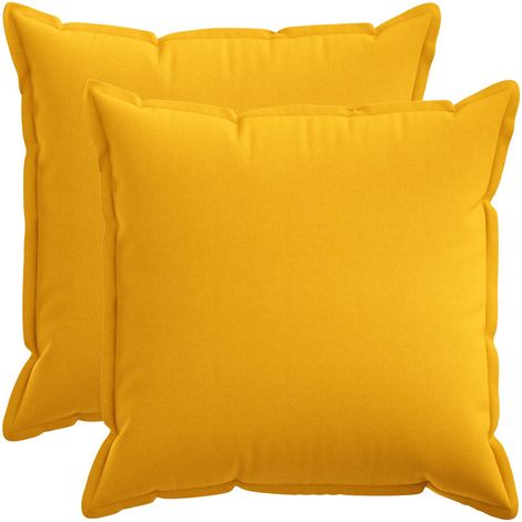 Coussin HOUTEN 2 pièces Jaune clair Lin synthétique vidaXL