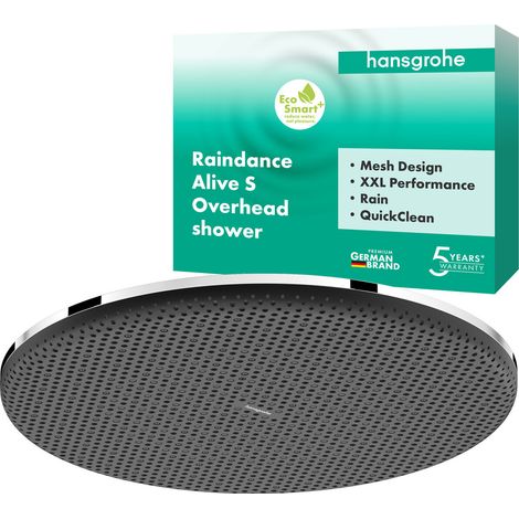 Hansgrohe Raindance Alive S - Soffione doccia, diametro 30 cm, EcoSmart+, cromato 24523000 (1/2)