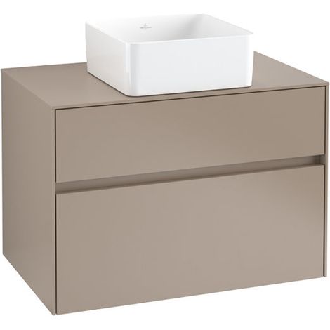 Meuble vasque COLLARO 800 x 548 x 500 mm avec éclairage, blanc brillant