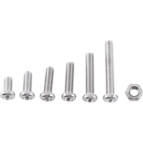 Vis Écrous Boulons, 250 pièces M3 304 Vis En Acier Inoxydable Boulon Avec Assortiment D'écrous Hexagonaux Assortiment D'écrous Et De Boulons Fixation Outil De Réparation Accessoire(1) (1/5)