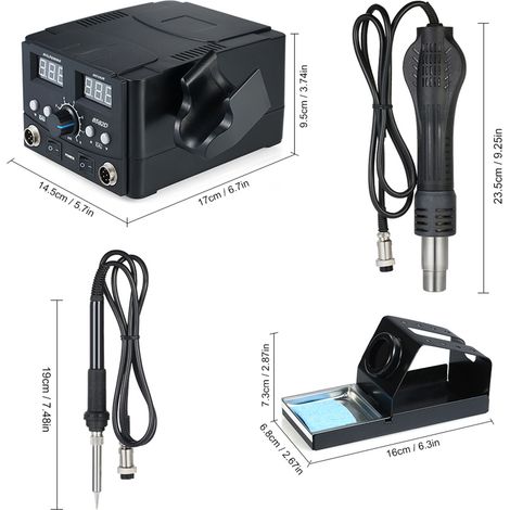 Station de soudage numérique 2 en 1, pistolet à Air chaud, support en fer, ensemble d'outils de soudage à dessouder, 110V (1/5)