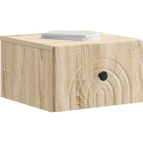 Maison Exclusive - Mobiletto da notte a muro Rovere Sonoma 33 x 34,5 x 20 cm
