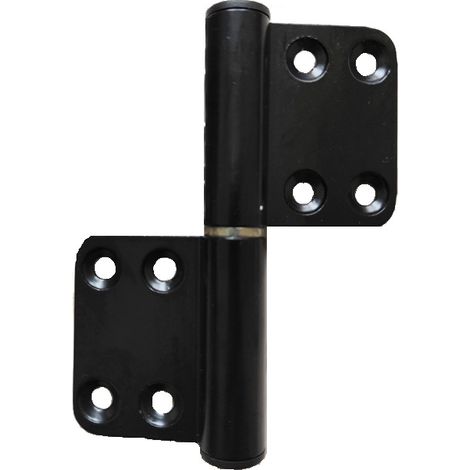 Lntyq 2er-Pack abnehmbare Türscharniere aus schwarzer Aluminiumlegierung für Schlafzimmertüren, Möbel und Holzschranktüren (schwarz) (1/4)