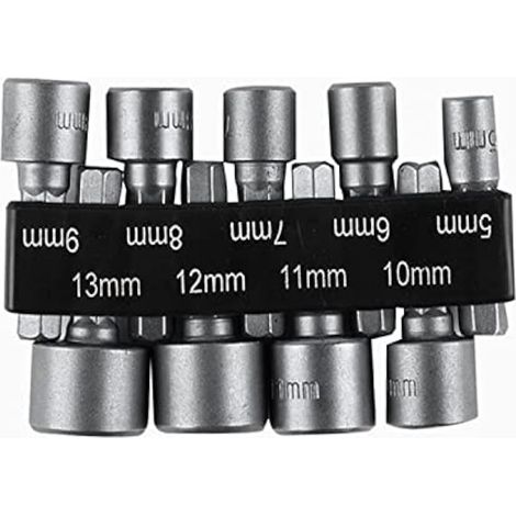 Jeu de 9 douilles, adaptateur pour écrous de 5 à 13 mm, adaptateur pour tournevis sans fil (1/5)