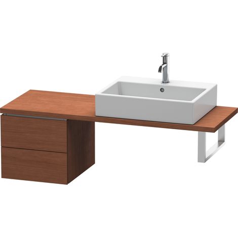 Duravit L-Cube Base pour console, largeur 420mm, profondeur 477mm, 2 tiroirs, Coloris: Placage noyer américain en bois véritable - LC582601313 (1/4)