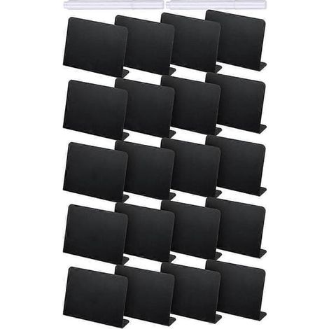 20 mini panneaux ardoise 10 x 7,5 cm, étiquettes pour buffet, marque-places, signalétique pour table de fête (1/4)