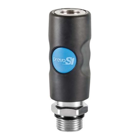 Raccord rapide de sécurité PREVOST, Filetage vers Mâle G 1/4 Mâle 1/4pouces ISO B8 en Corps Composite ( Prix pour 1 )