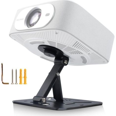 Supporto per proiettore, supporto da tavolo, supporto multi-angolo per parete/soffitto, rotazione a 360°, compatibile con proiettori con filettatura da 1/4", nero (1/5)