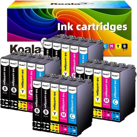 Compatible Cartouche d’Encre Replacement pour Epson Workforce XP-2200 XP-2205 XP-3200 XP-4205 XP-4200 WF-2910DWF WF-2930DWF WF-2950DWF (8 Noir, 4 Cyan, 4 Magenta, 4 Jaune) (1/5)