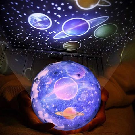 Filiyano – Lampe LED Multicolore Rotation – Veilleuse Ciel Étoilé, Projecteur Magique Planète Terre Univers, Lampe LED Multicolore Rotation Étoiles (1/5)