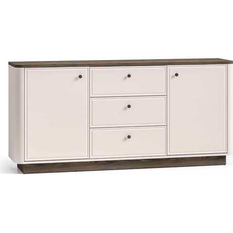 Selsey Vilavio – Sideboard 2-türig, 3 Schubladen, Kaschmir/Eicheoptik Dunkel, 180 cm