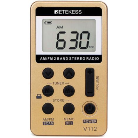Mini Radio Portable, Radio FM AM Rechargeable, Baladeur, Minuterie de Sommeil, Prise Casque, d'Extérieur, de Sport, Cadeau de Noël (1/4)