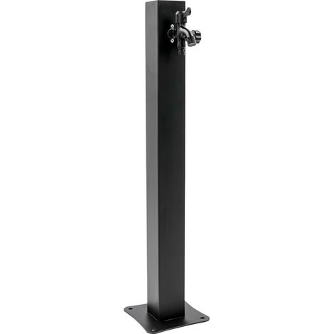 Robinet de jardin à colonne noire en acier inoxydable résistant au gel Robinet extérieur Robinet de sortie Robinet double à colonne carrée 8 x 8 x 86 cm (1/5)