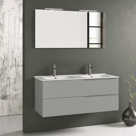 Composizione doppia vasca 5 pezzi ZIP grigio opaco (1/5)