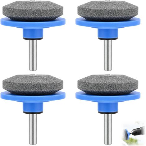 4 x Durable Lawn Mower Blade Sharpener, Sharpening Tools for Corundum Garden Blades, Compatible with Electric Drill and Hand Drill for Lawn Mowers, Axes, Shovels and More (1/5)