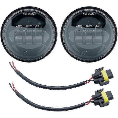 Phares antibrouillard LED 4,5 pouces pour motos - Lot de 2, 30 W, étanches, avec feux de jour auxiliaires, compatibles avec Harley et autres motos (Édition 0923) (1/5)