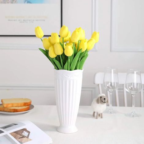 Fleur Artificielle Tulipe Fausse Fleur Matériel De Latex Vrai Toucher De Mariage Chambre La Famille Hôtel Fête Intérieur Salle d'étude Bricolage Décoration (1/5)